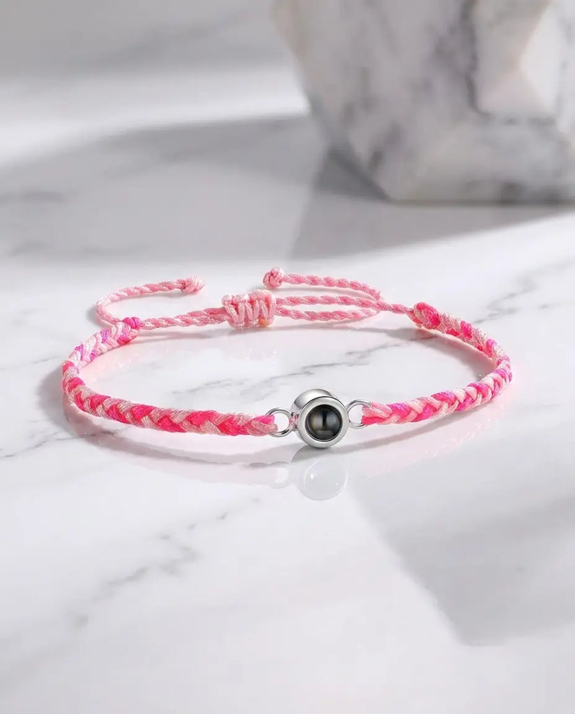 Custom Braided Photo Projection Bracelet - Picture Inside Rope IfShe Jewelry