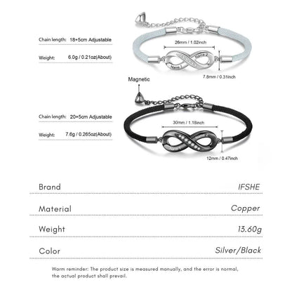Custom Engravable Infinity Matching Bracelets for Couples