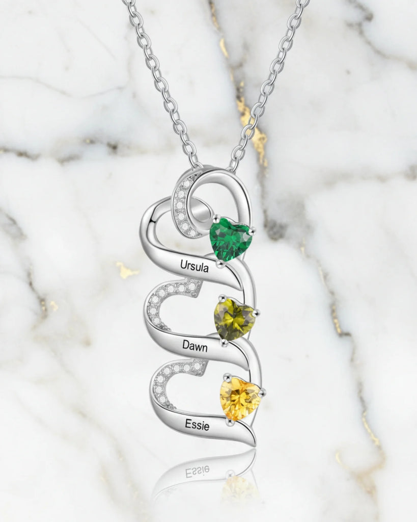 Custom Engraved 2-5 Name Personalized Birthstone Necklace for Mom, Grandma, or Sister IfShe Jewelry