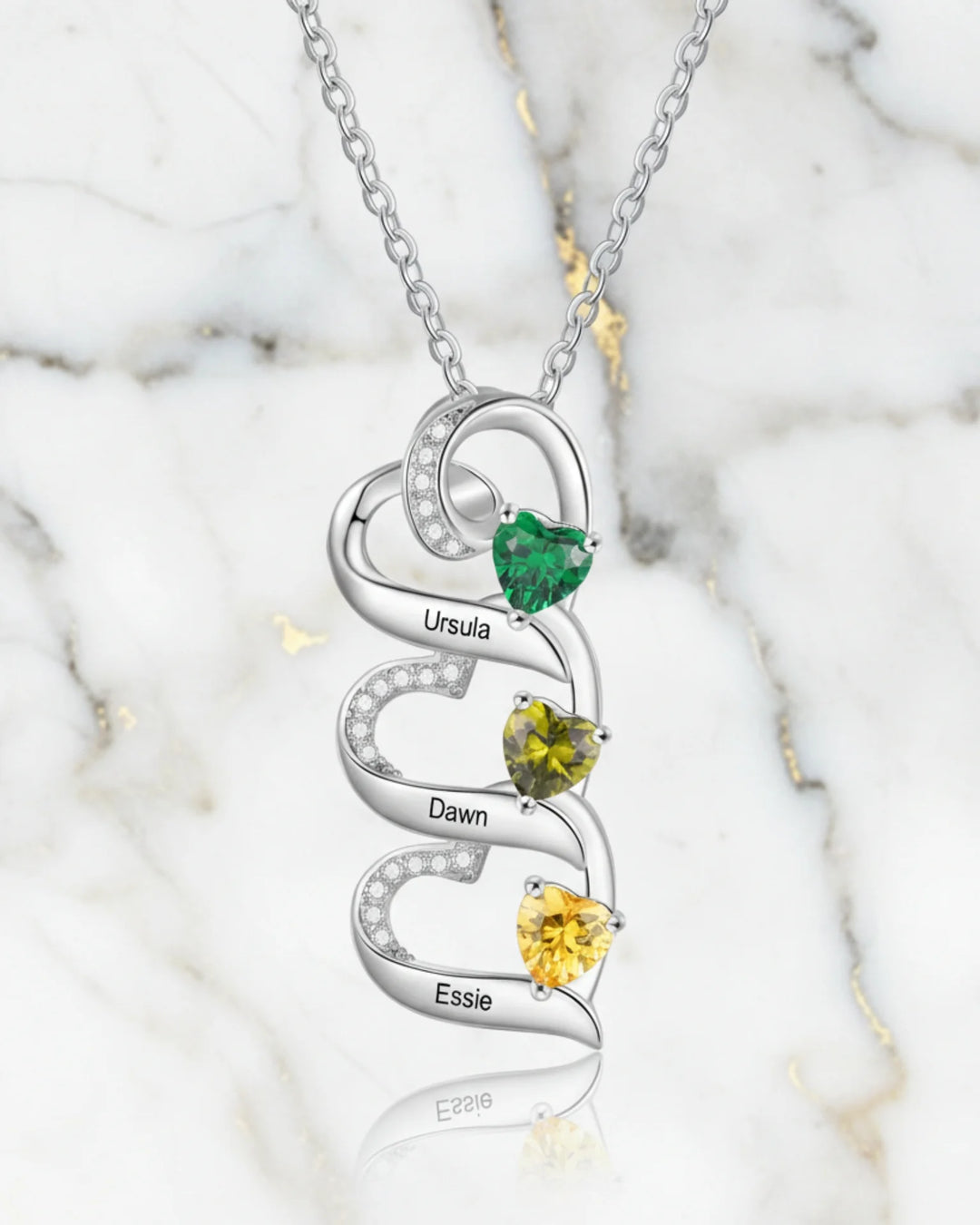 Custom Engraved 2-5 Name Personalized Birthstone Necklace for Mom, Grandma, or Sister IfShe Jewelry