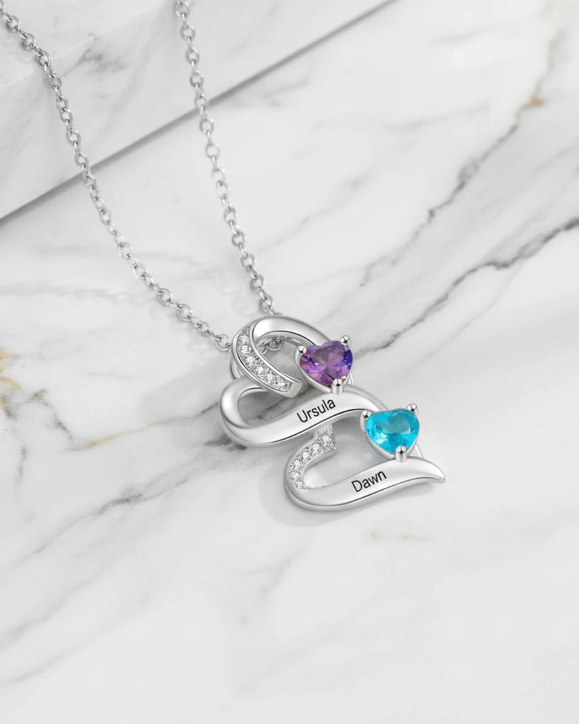 Custom Engraved 2-5 Name Personalized Birthstone Necklace for Mom, Grandma, or Sister IfShe Jewelry