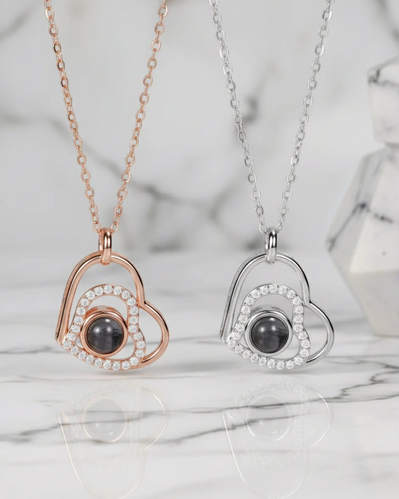 Enduring Memory Stainless Steel Photo Projection Necklace IfShe Jewelry