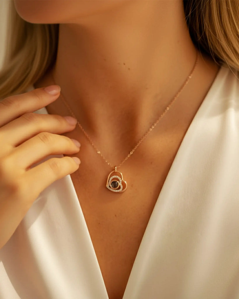 Enduring Memory Stainless Steel Photo Projection Necklace IfShe Jewelry