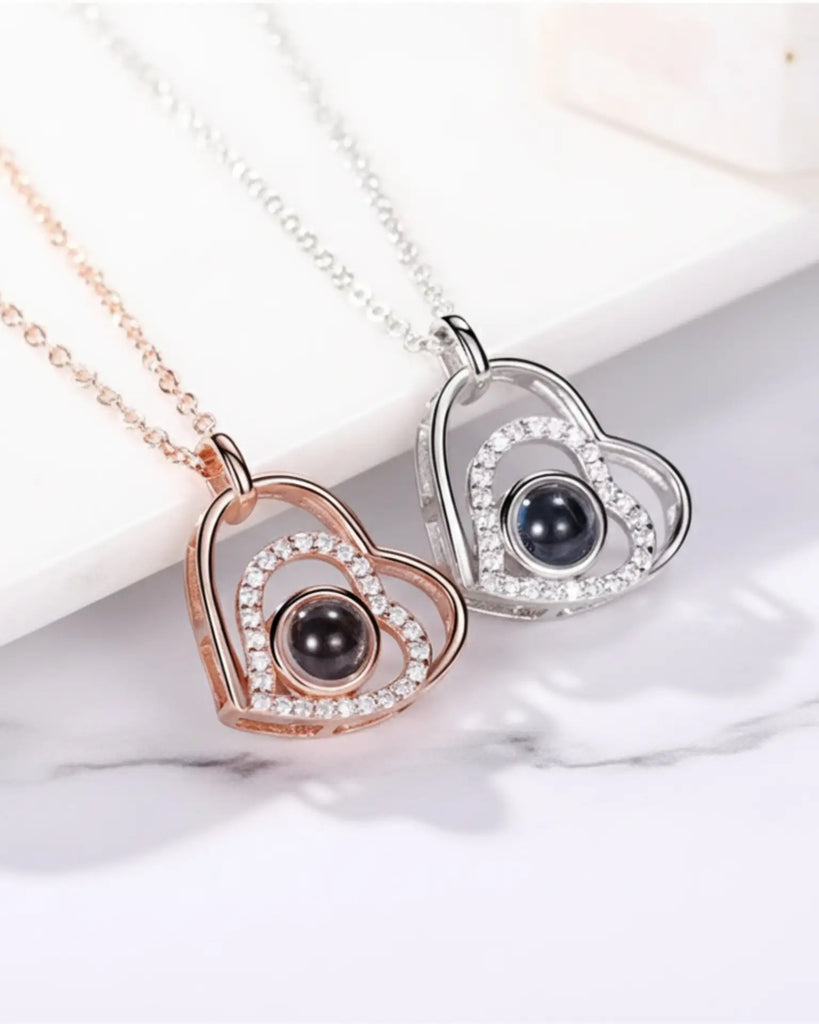 Enduring Memory Stainless Steel Photo Projection Necklace IfShe Jewelry