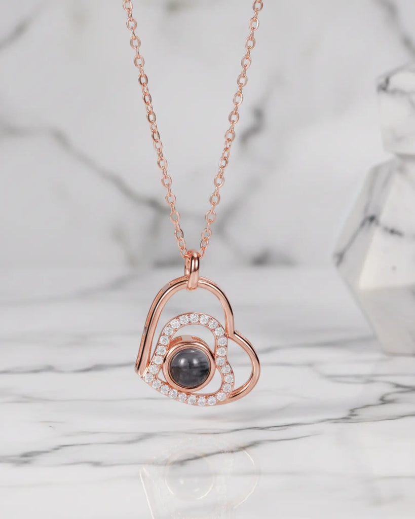 Enduring Memory Stainless Steel Photo Projection Necklace IfShe Jewelry