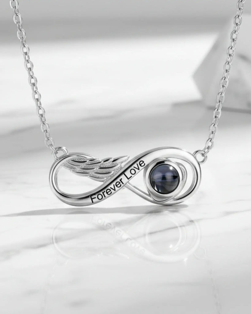Eternal Wing Photo Projection & Engraving Necklace IfShe Jewelry
