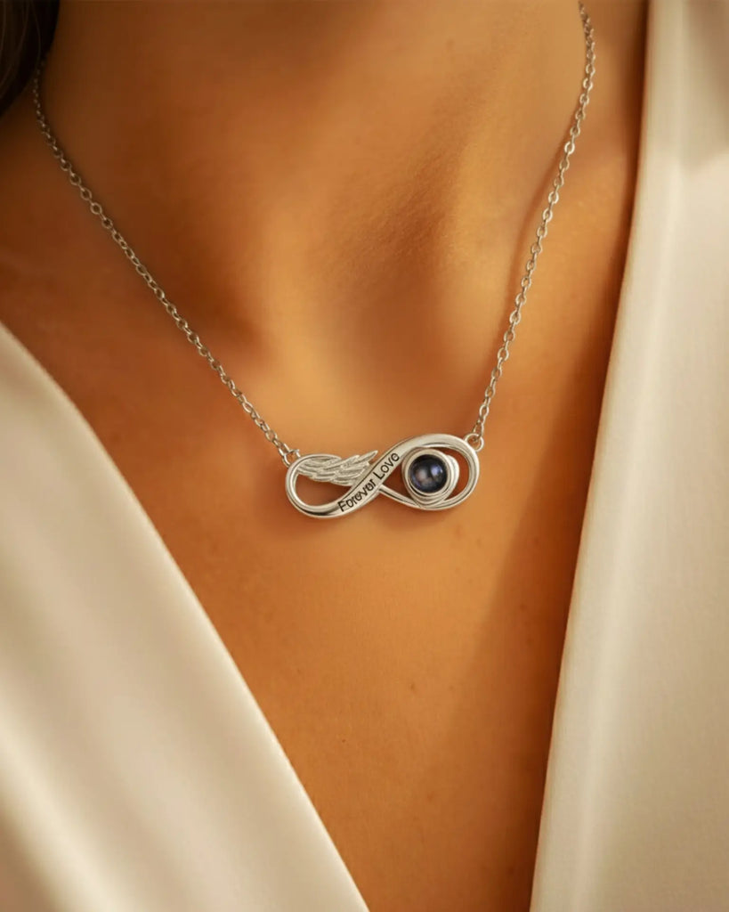 Eternal Wing Photo Projection & Engraving Necklace IfShe Jewelry