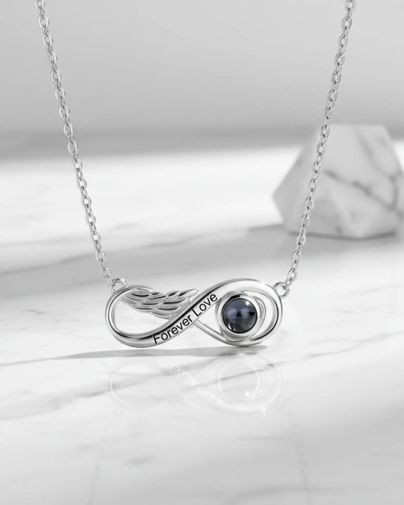 Eternal Wing Photo Projection & Engraving Necklace IfShe Jewelry