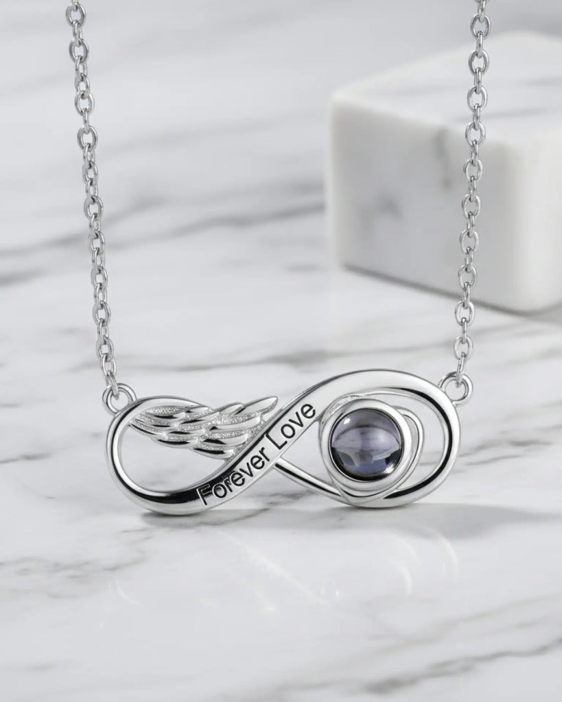 Eternal Wing Photo Projection & Engraving Necklace IfShe Jewelry