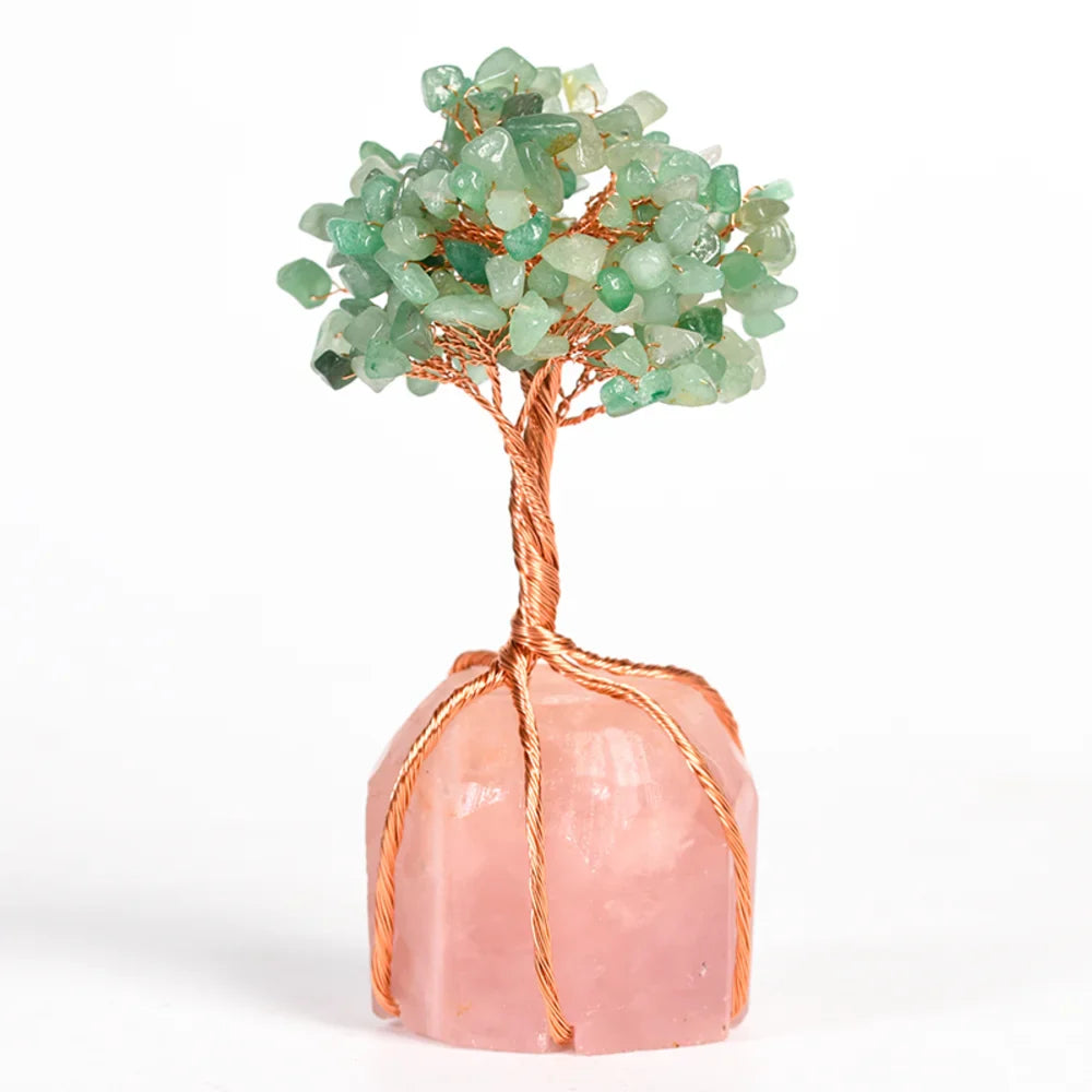 Amethyst Crystal Tree with Rose Quartz Base
