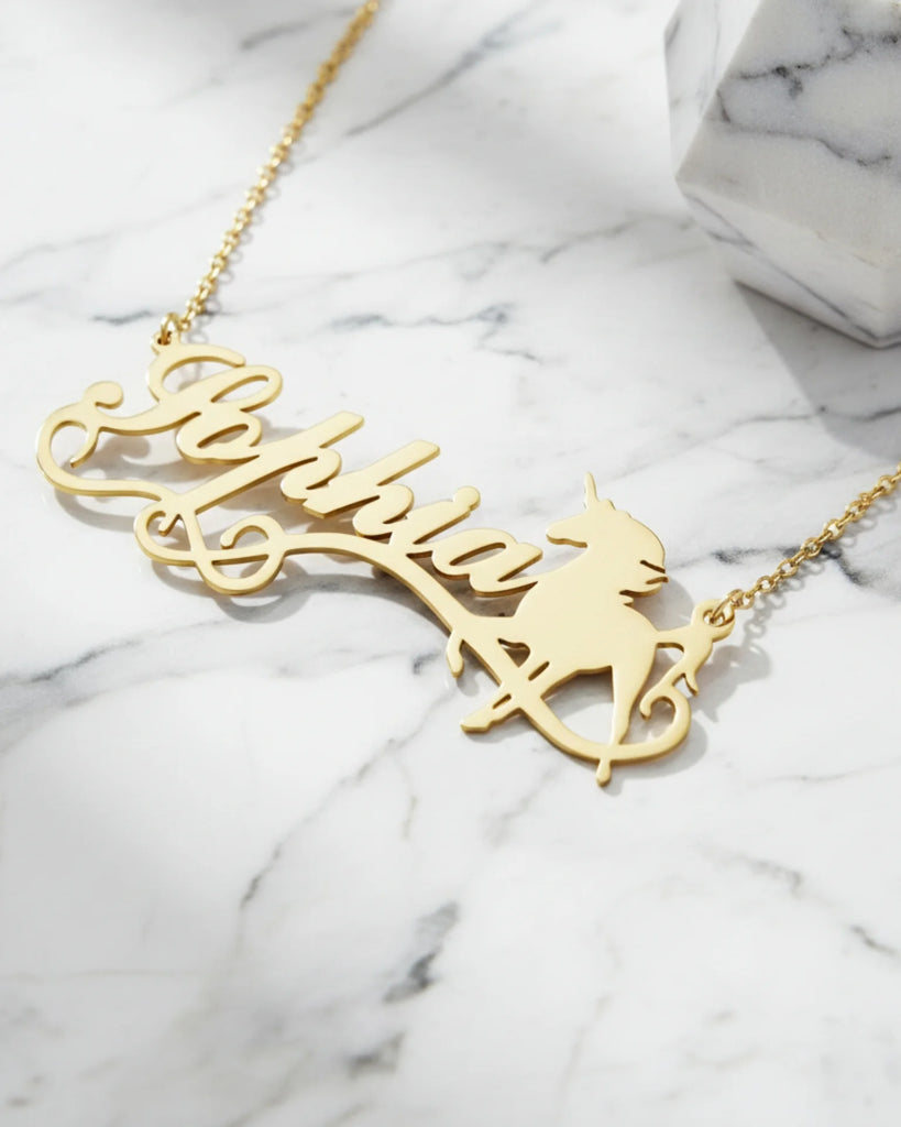 Magical Unicorn Name Necklace – Personalized Fantasy Jewelry IfShe