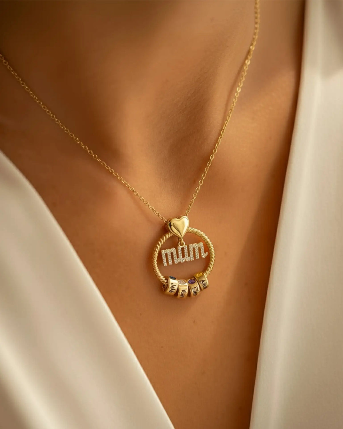 Personalized Birthstone Necklace for Mom