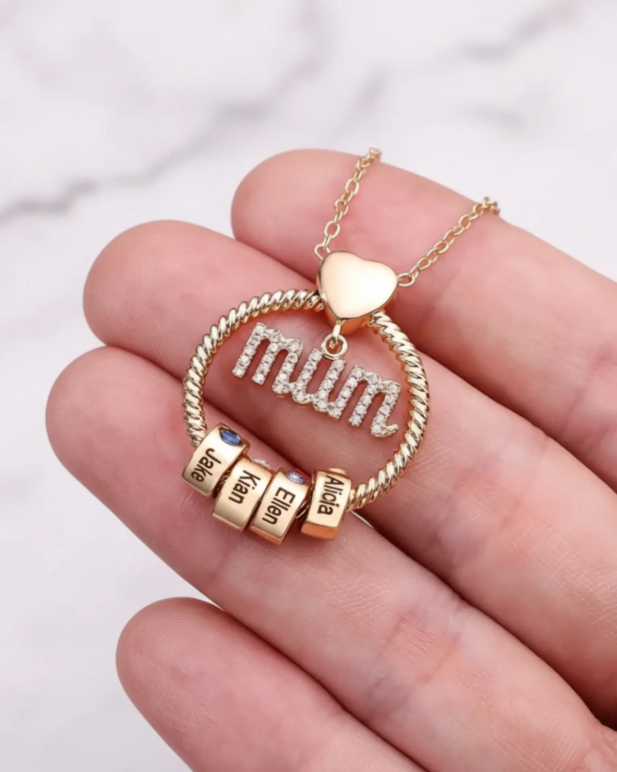 Personalized Birthstone Necklace for Mom