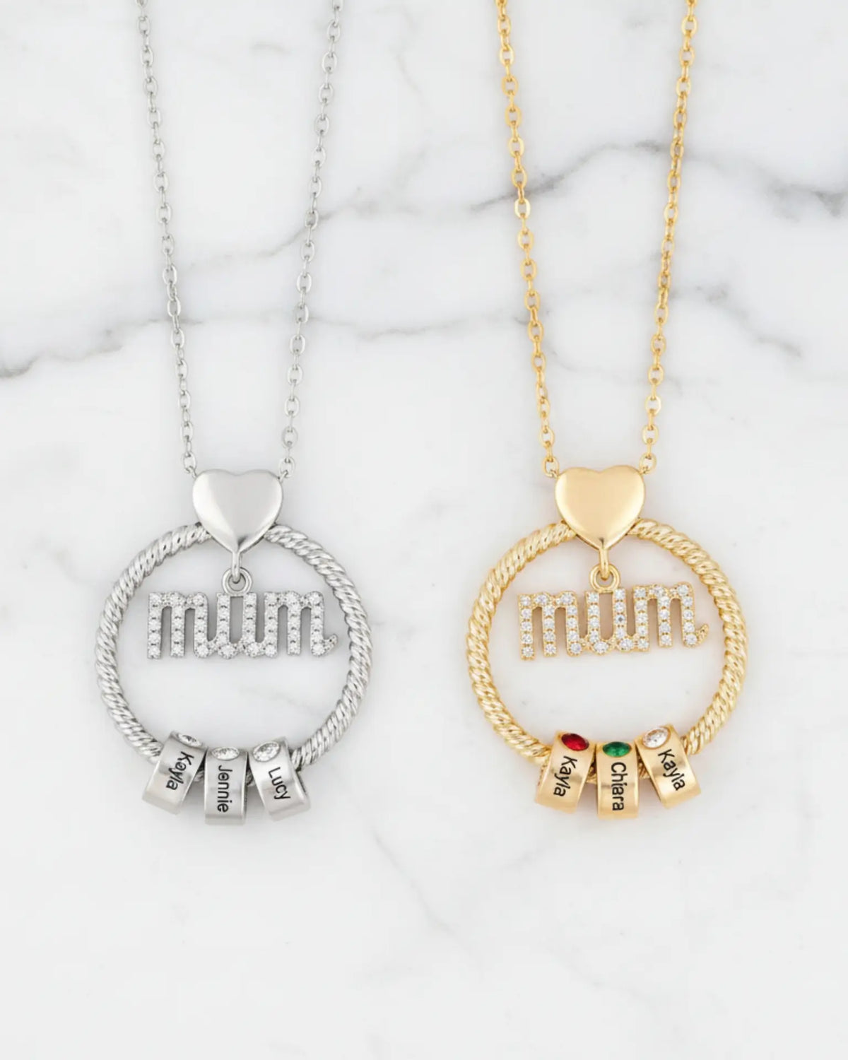 Personalized Birthstone Necklace for Mom