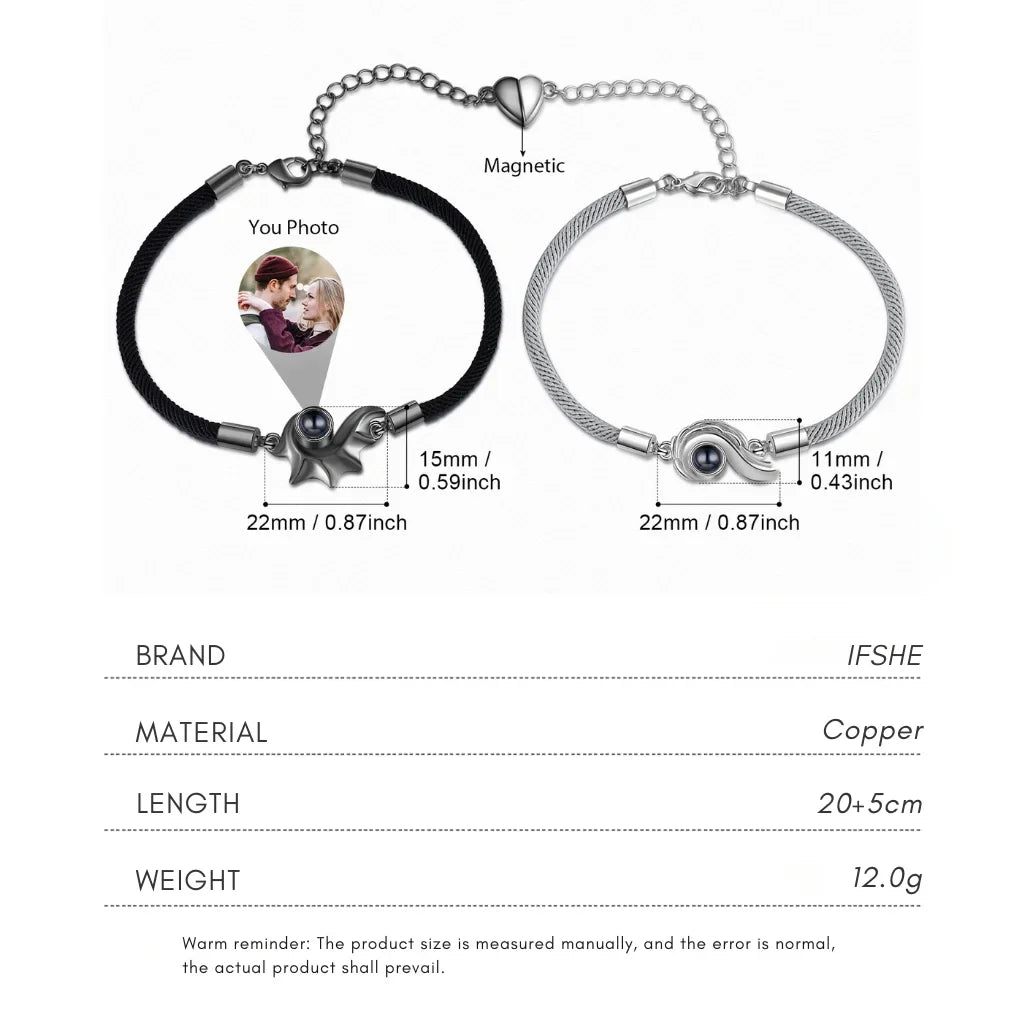 Personalised Photo Projection Matching Bracelets