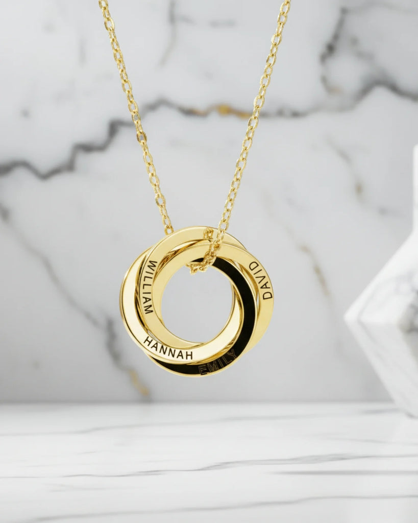 Personalized Engraved Russian Ring Necklace