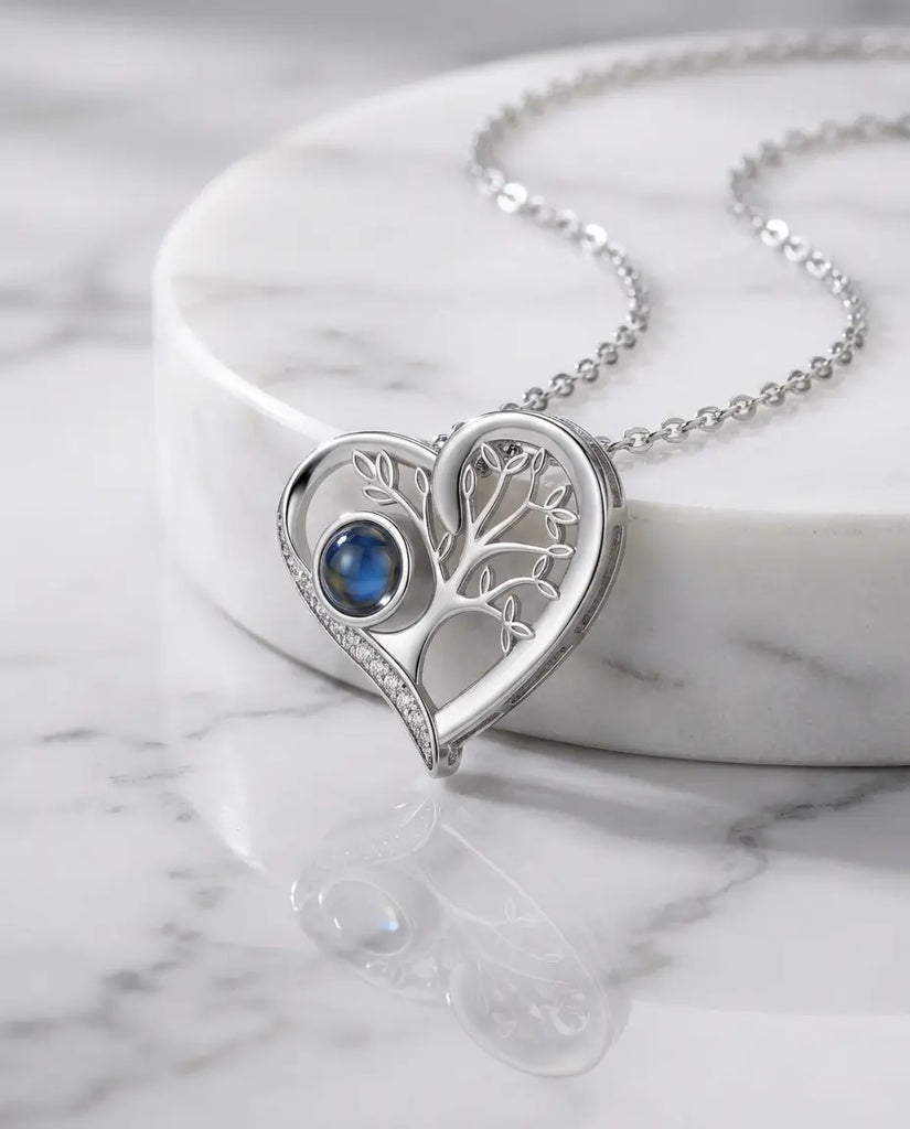 Personalized Family Tree Photo Projection Necklace - Secret Picture Pendant IfShe Jewelry