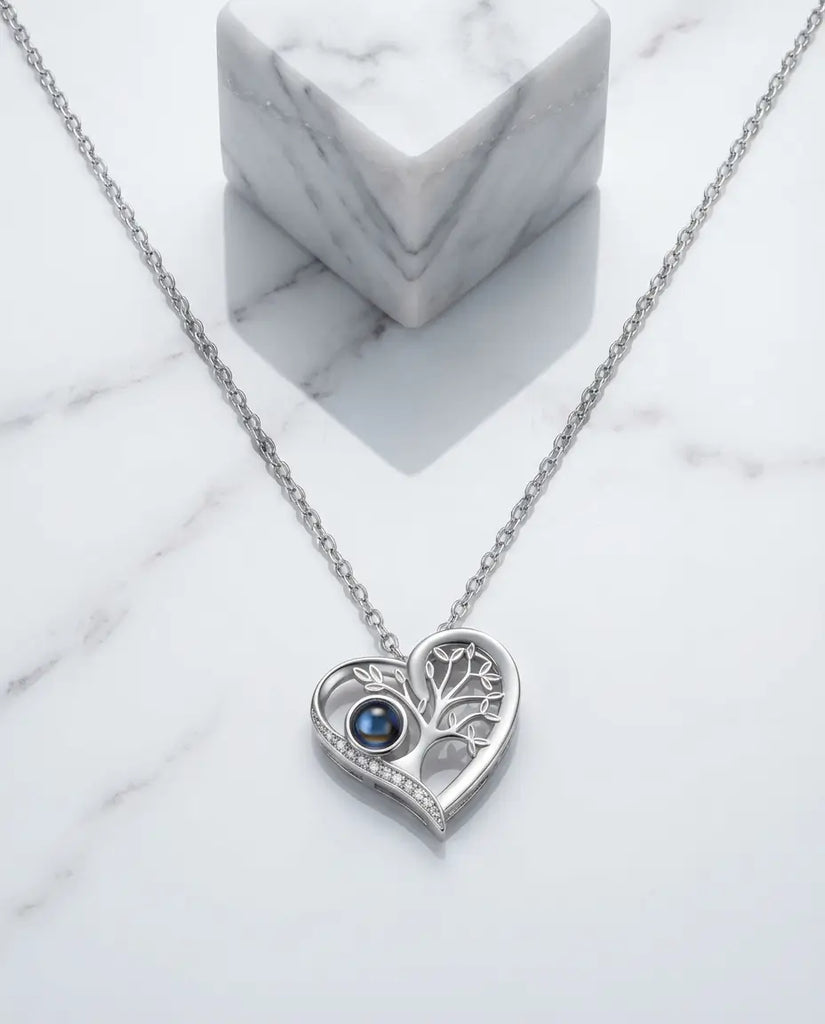 Personalized Family Tree Photo Projection Necklace - Secret Picture Pendant IfShe Jewelry