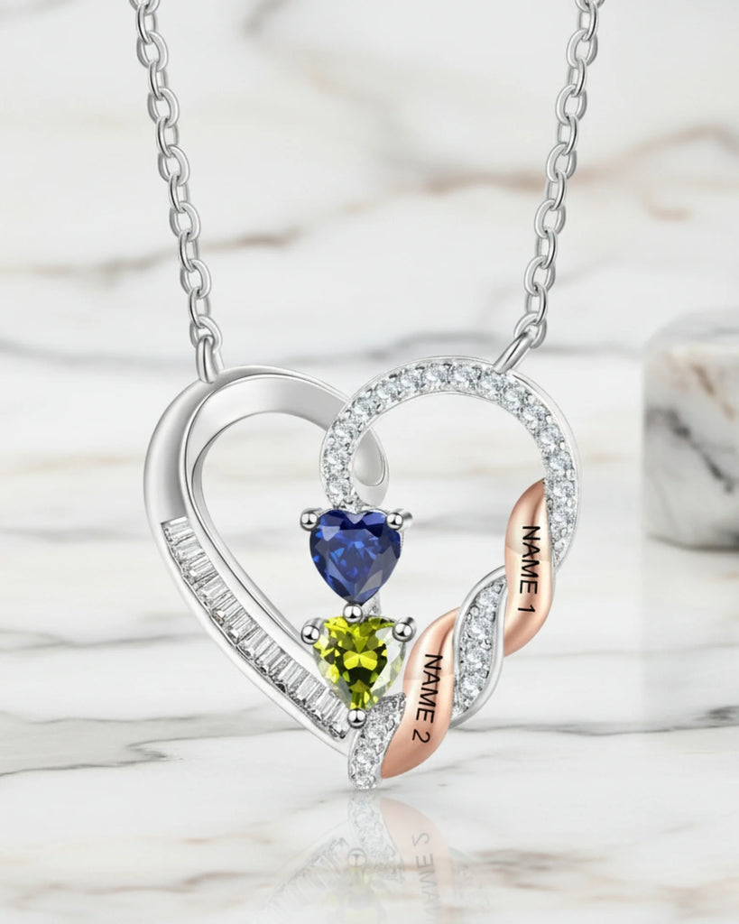 Personalized Heart Necklace for Mom