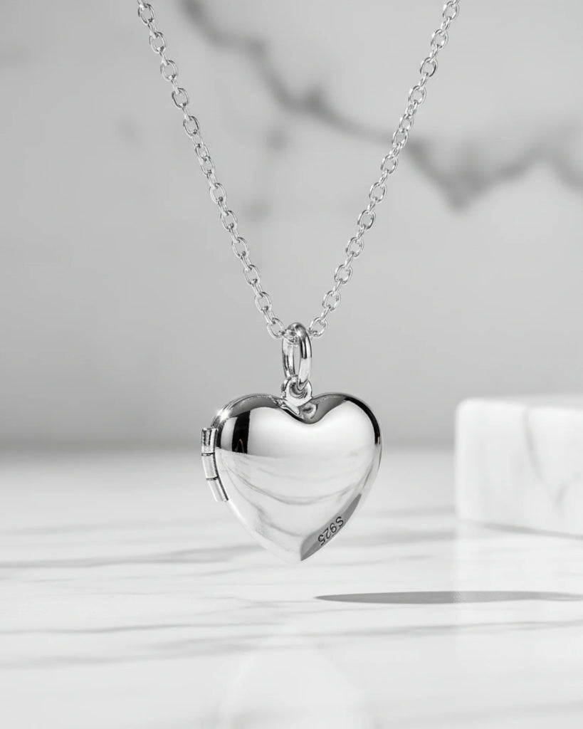 Personalized Heart Photo Locket Necklace with Picture Inside