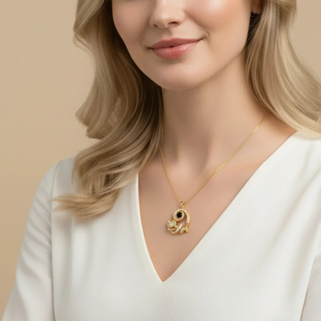 Personalized Heart Rose Photo Projection Necklace with Name Engraving & Birthstone