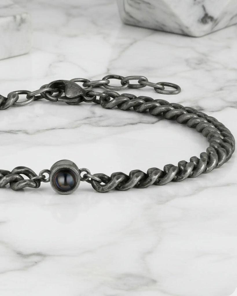Personalized Men's Vintage Photo Projection Bracelet IfShe Jewelry