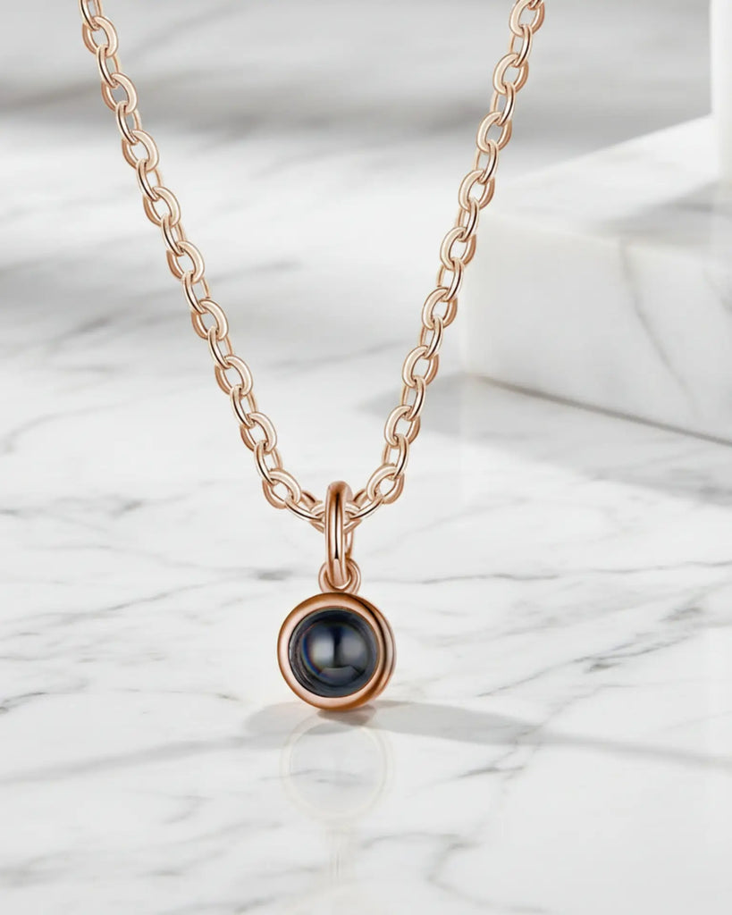Personalized Minimalist Photo Projection Necklace IfShe Jewelry