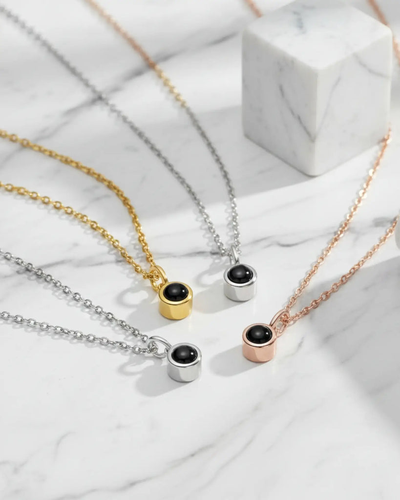 Personalized Minimalist Photo Projection Necklace IfShe Jewelry