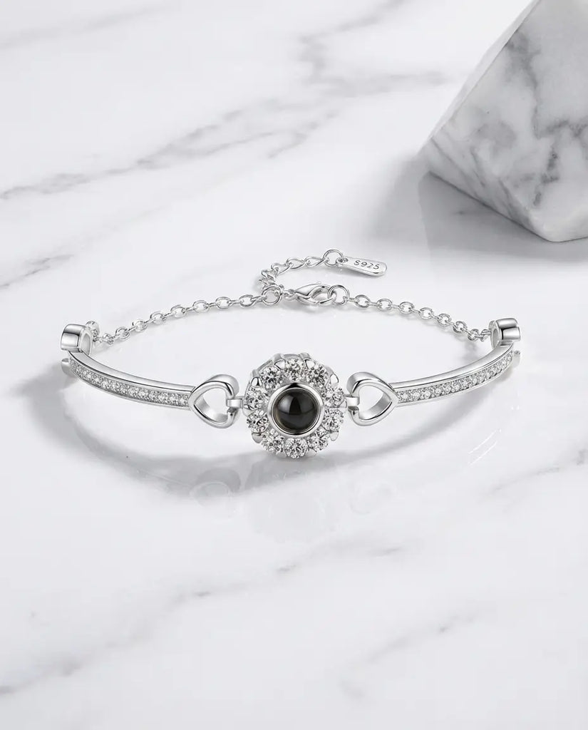 Personalized Photo Projection Bracelet - Adjustable Halo Charm IfShe Jewelry