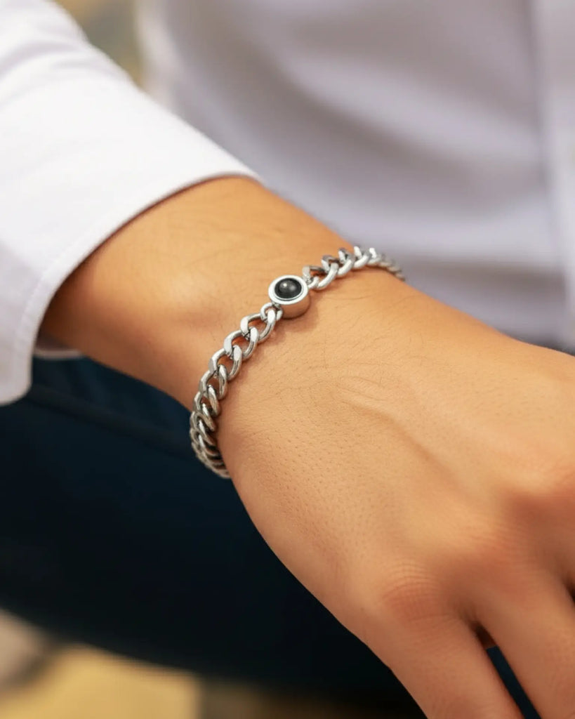 Personalized Titanium Steel Photo Projection Bracelet IfShe Jewelry