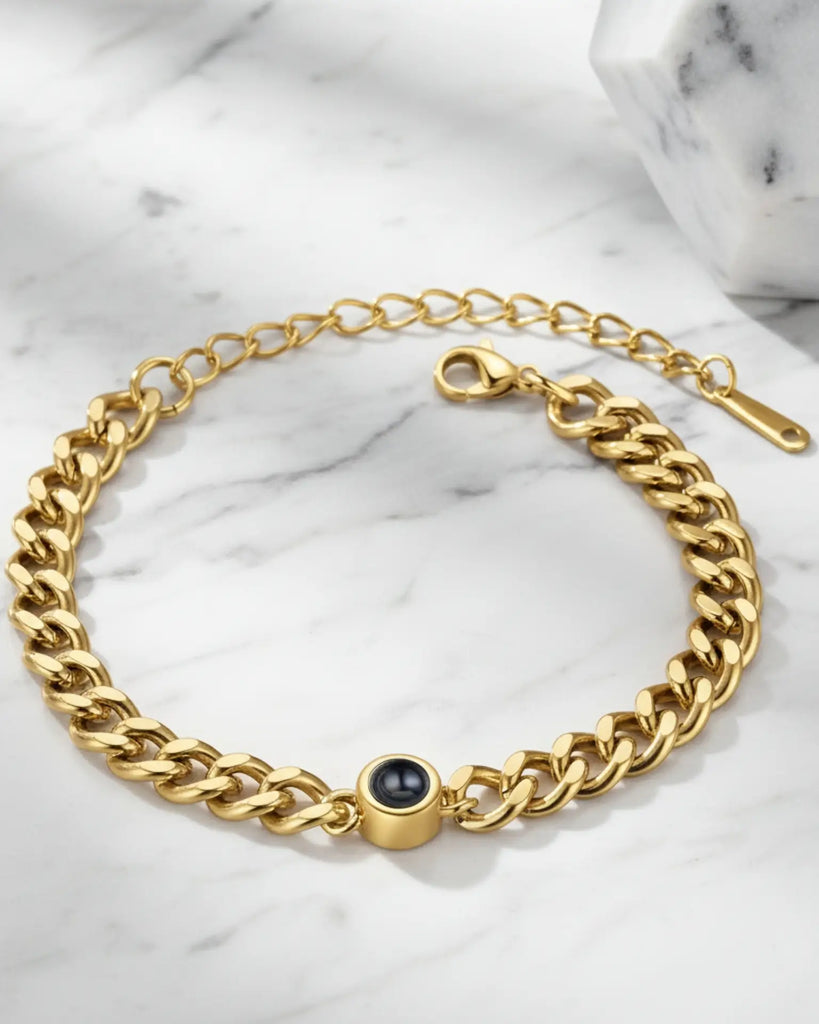 Personalized Titanium Steel Photo Projection Bracelet IfShe Jewelry