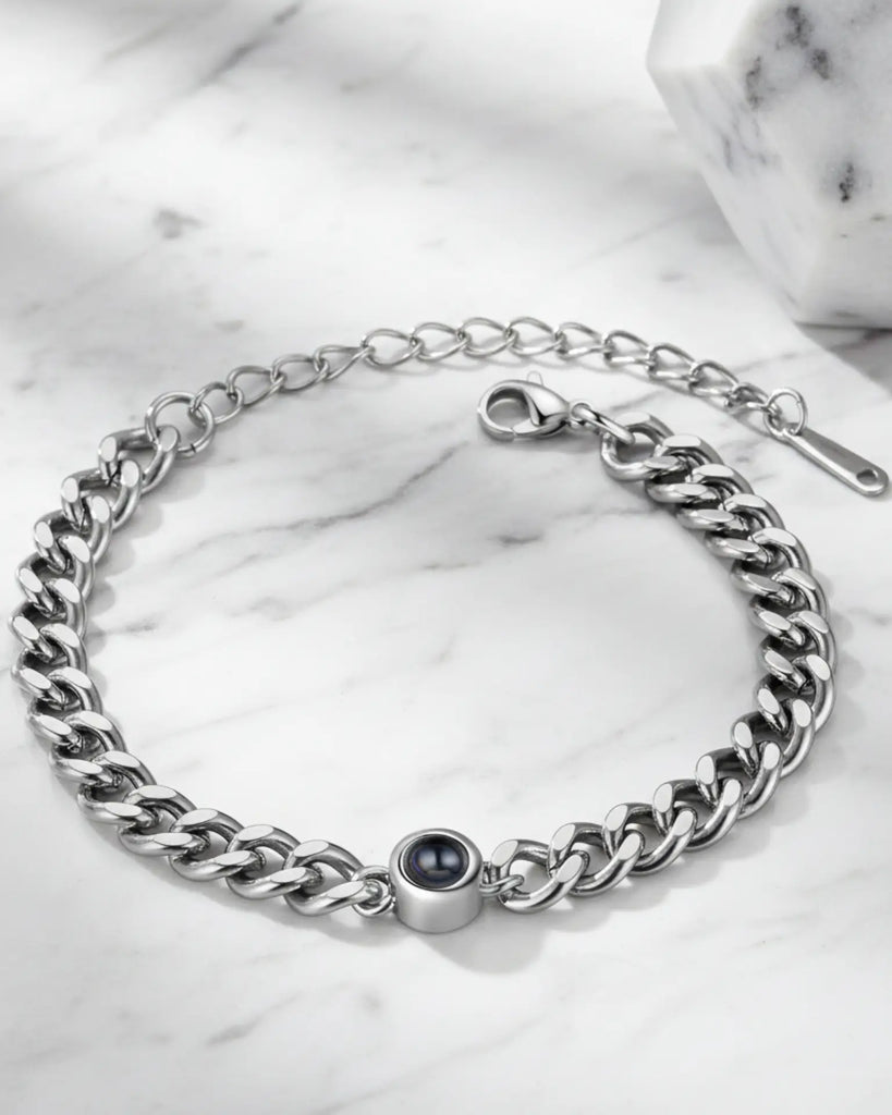 Personalized Titanium Steel Photo Projection Bracelet IfShe Jewelry