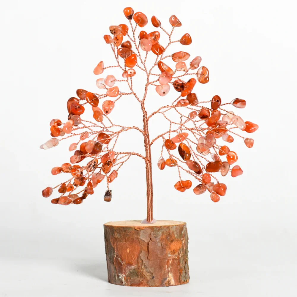 Aquamarine Crystal Tree with Wooden Base