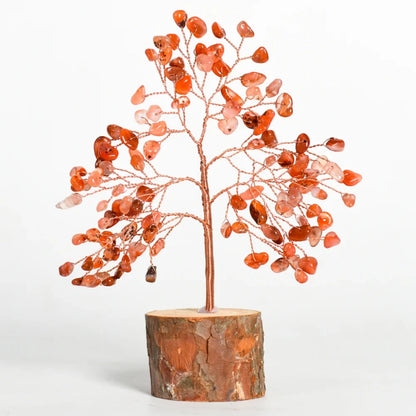 Seven Chakra Crystal Tree with Wooden Base