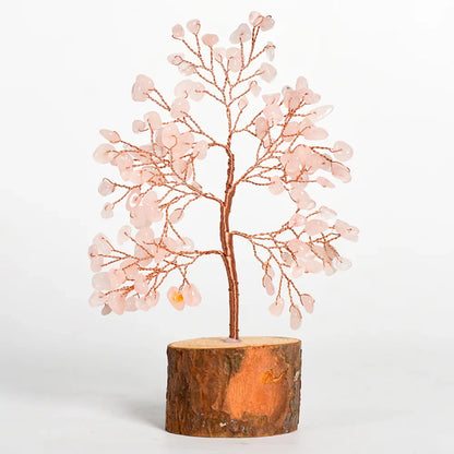 Seven Chakra Crystal Tree with Wooden Base