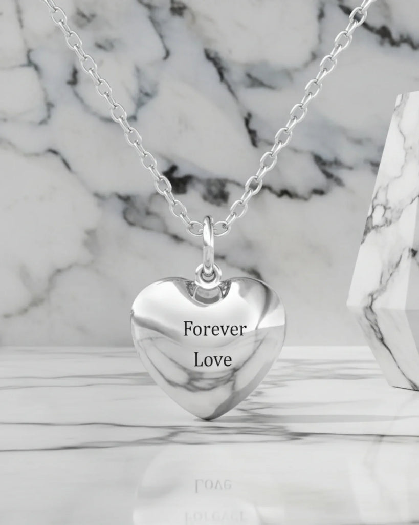 Sterling Silver Engravable Heart Photo Locket Necklace with Picture Inside IfShe Jewelry