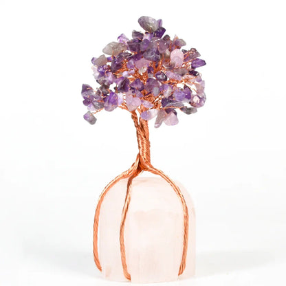 Red Onyx Crystal Tree with Clear Quartz Base