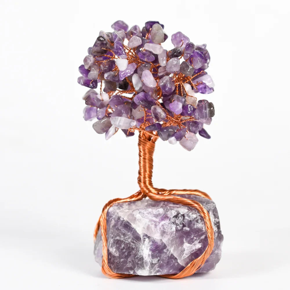 Rose Quartz Crystal Tree with Raw Rose Quartz Base
