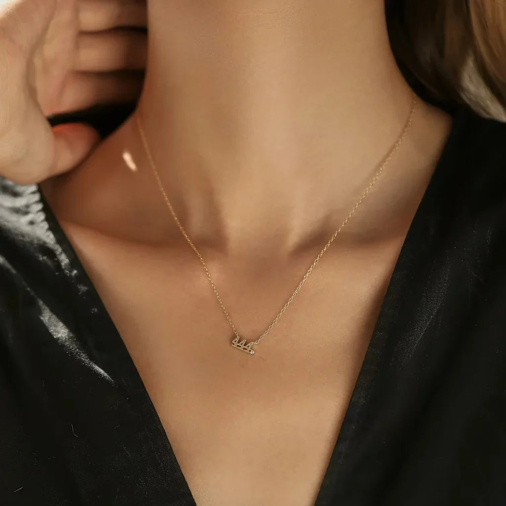 Angel Number Necklace | Gold & 925 Sterling Silver with Zircon