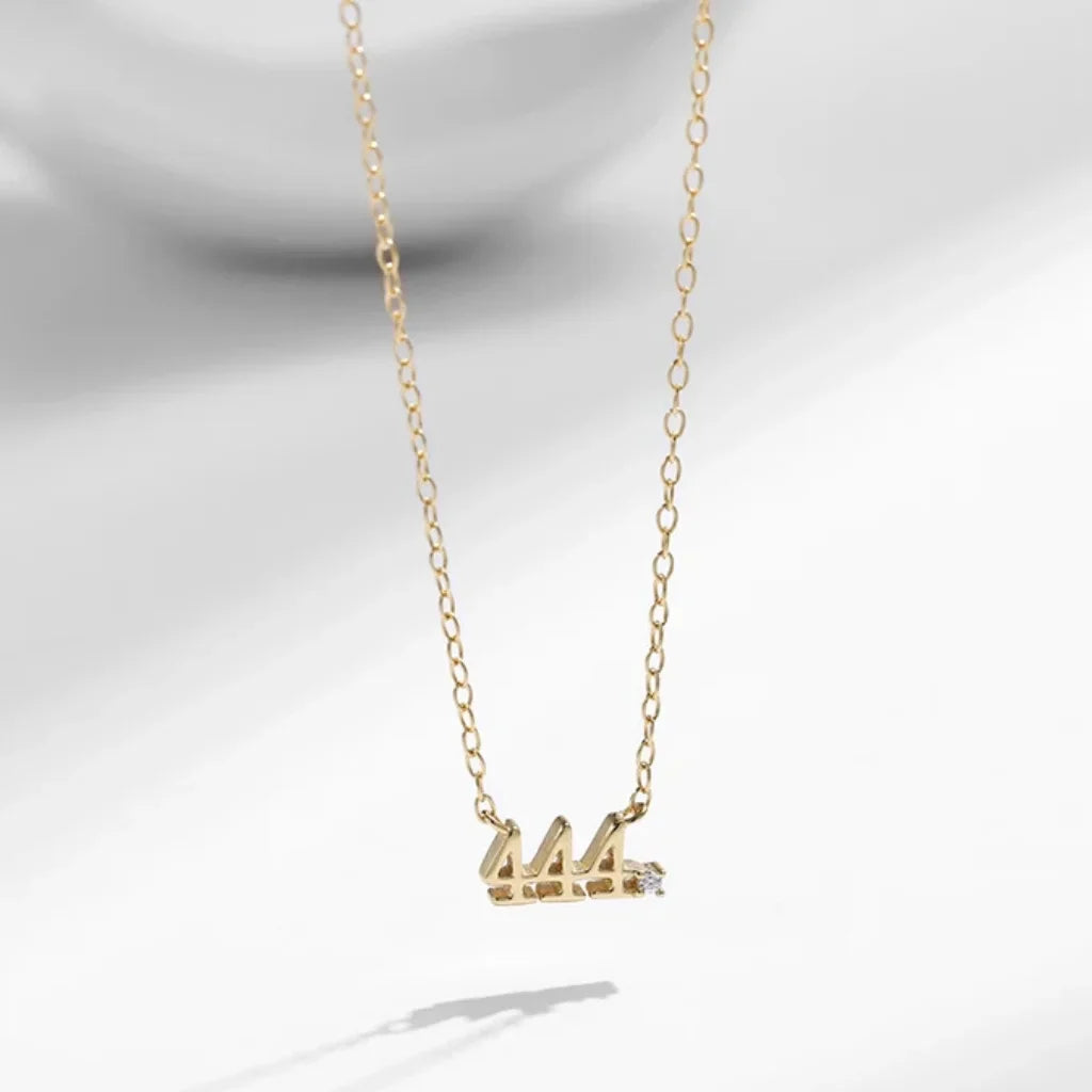 Angel Number Necklace | Gold & 925 Sterling Silver with Zircon