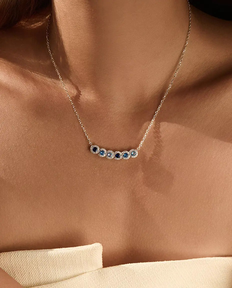 Blue Ombre Bar Necklace