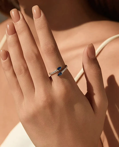 Blue Pear Bypass Ring