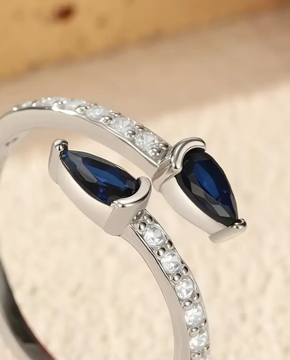 Blue Pear Bypass Ring