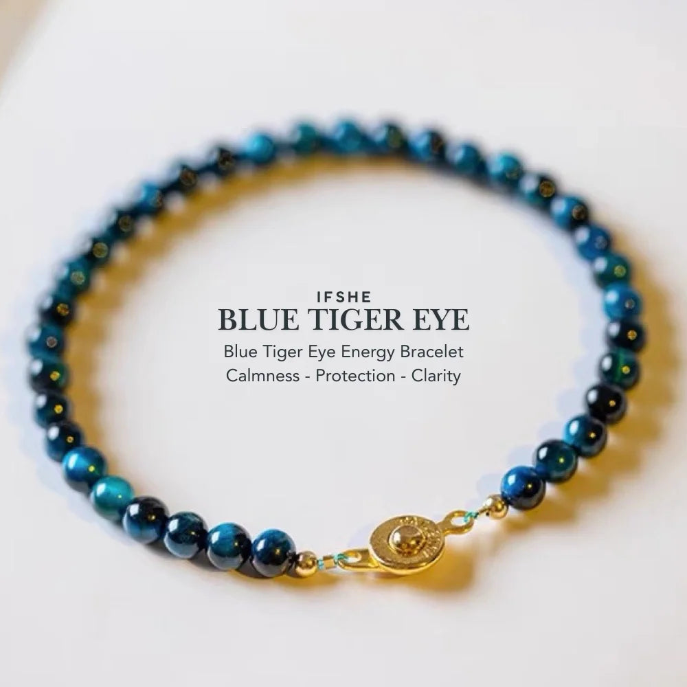 Blue Tiger Eye Energy Bracelet – Calming 4mm Crystal for Inner Peace & Clarity