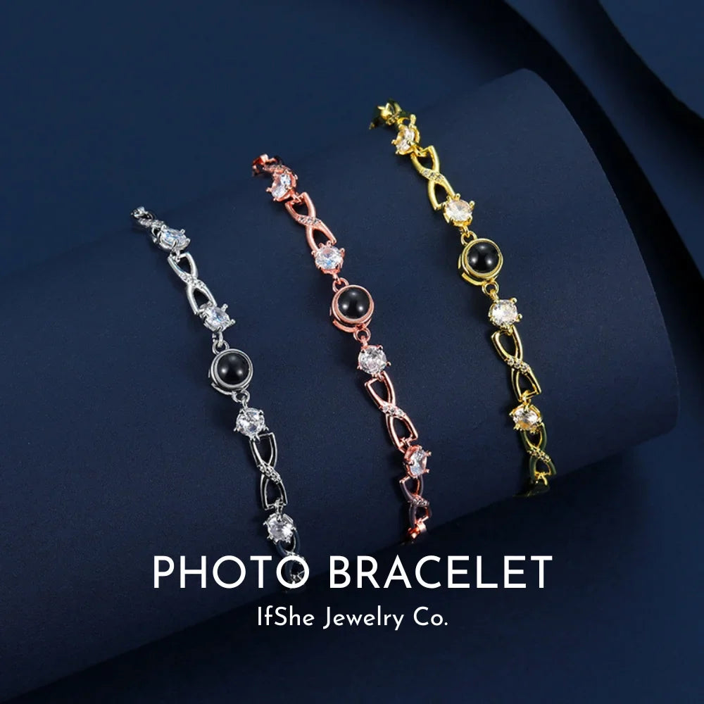 Bracelet with Picture Inside, Photo Bracelet, Picture Bracelet, Photo Projection Bracelet, Personalized Photo Bracelet, Bracelet with Photo Inside