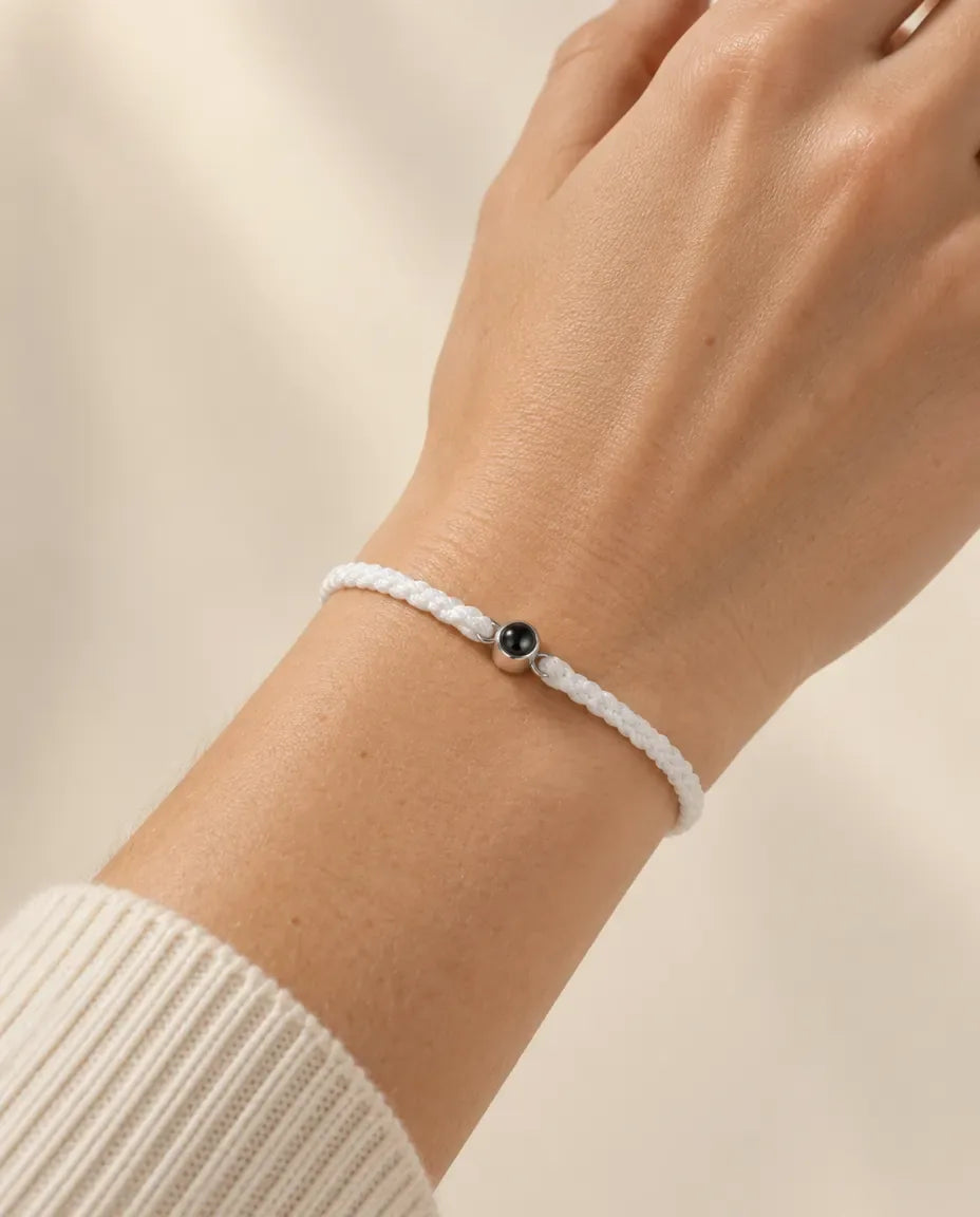 Friendship Knot Photo Projection Bracelet - worn on a model