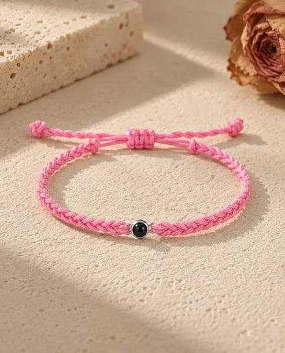 Friendship Knot Photo Projection Bracelet - in pink