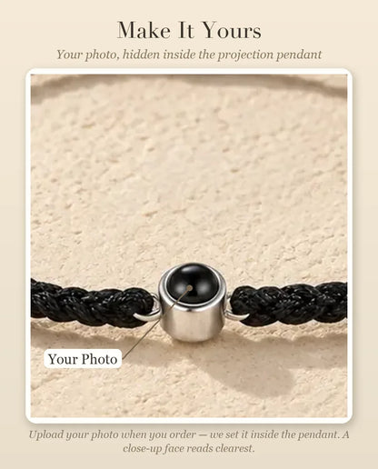 Friendship Knot Photo Projection Bracelet - personalization guide: photo upload