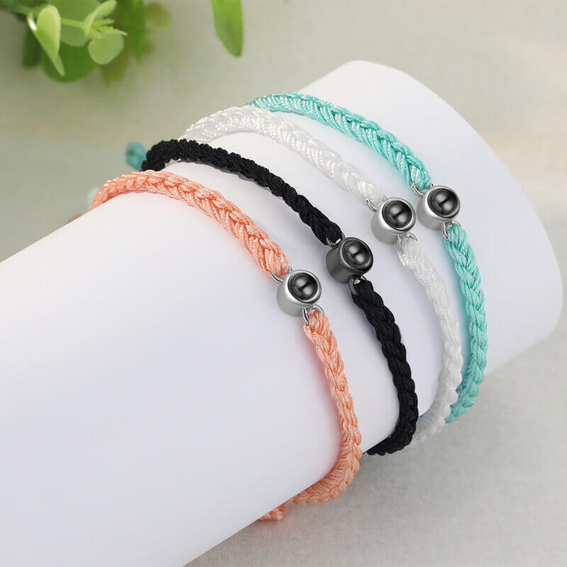 Bracelet with Picture Inside - Braided Rope Photo Projection Bracelet 5 Colours
