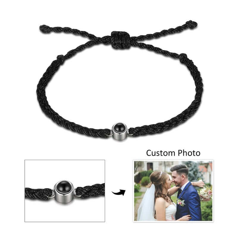 Bracelet with Picture Inside - Braided Rope Photo Projection Bracelet 5 Colours